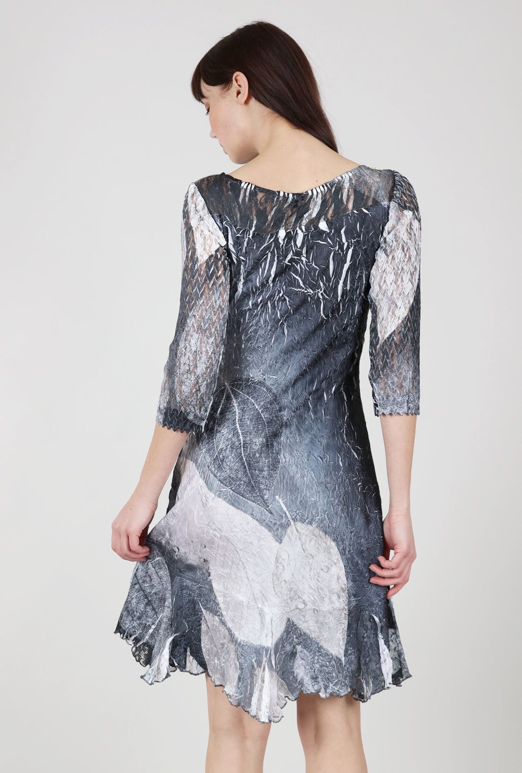 Komarov Ilsa Lace Neck Dress, Black Monet
