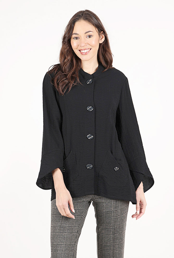 Habitat Express Solid Tulip Sleeve Jacket, Black