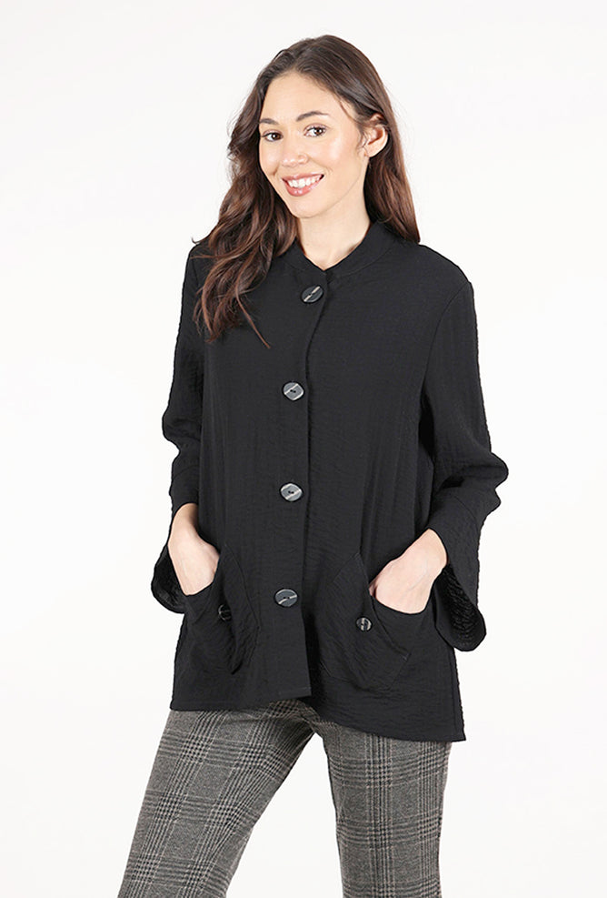 Habitat Express Solid Tulip Sleeve Jacket, Black