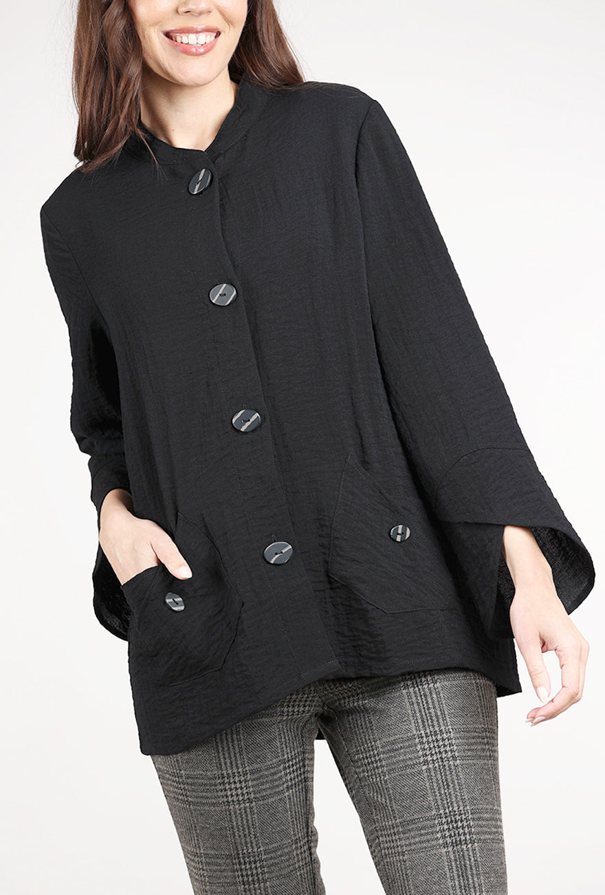Habitat Express Solid Tulip Sleeve Jacket, Black