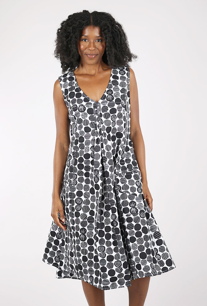 Tulip Poppie Dress, White Marbles