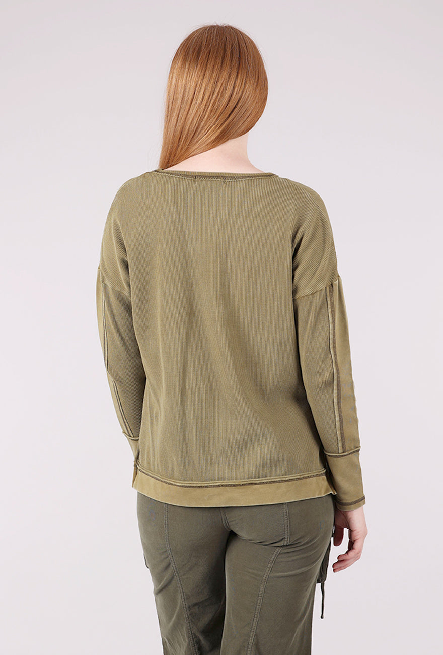Escape by Habitat Waffle Knit Boxy Crew, Willow