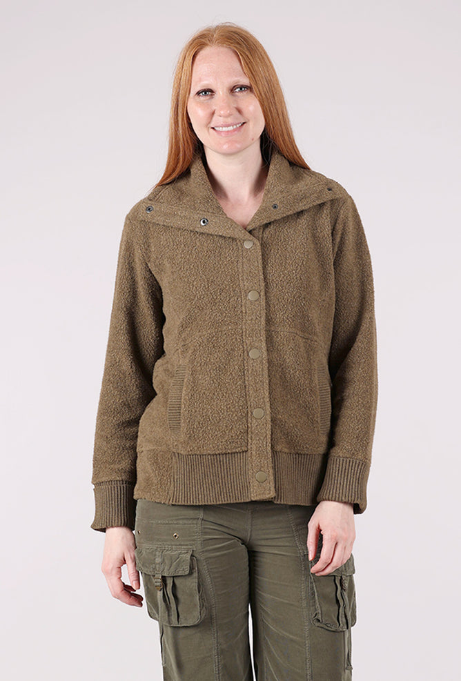 Escape by Habitat Heather Fleece Fireside Snap Jacket, Willow