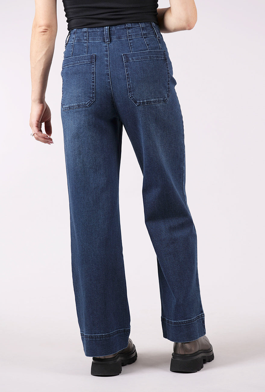 Habitat Stretch Denim Wide Leg Jeans, Dark Denim