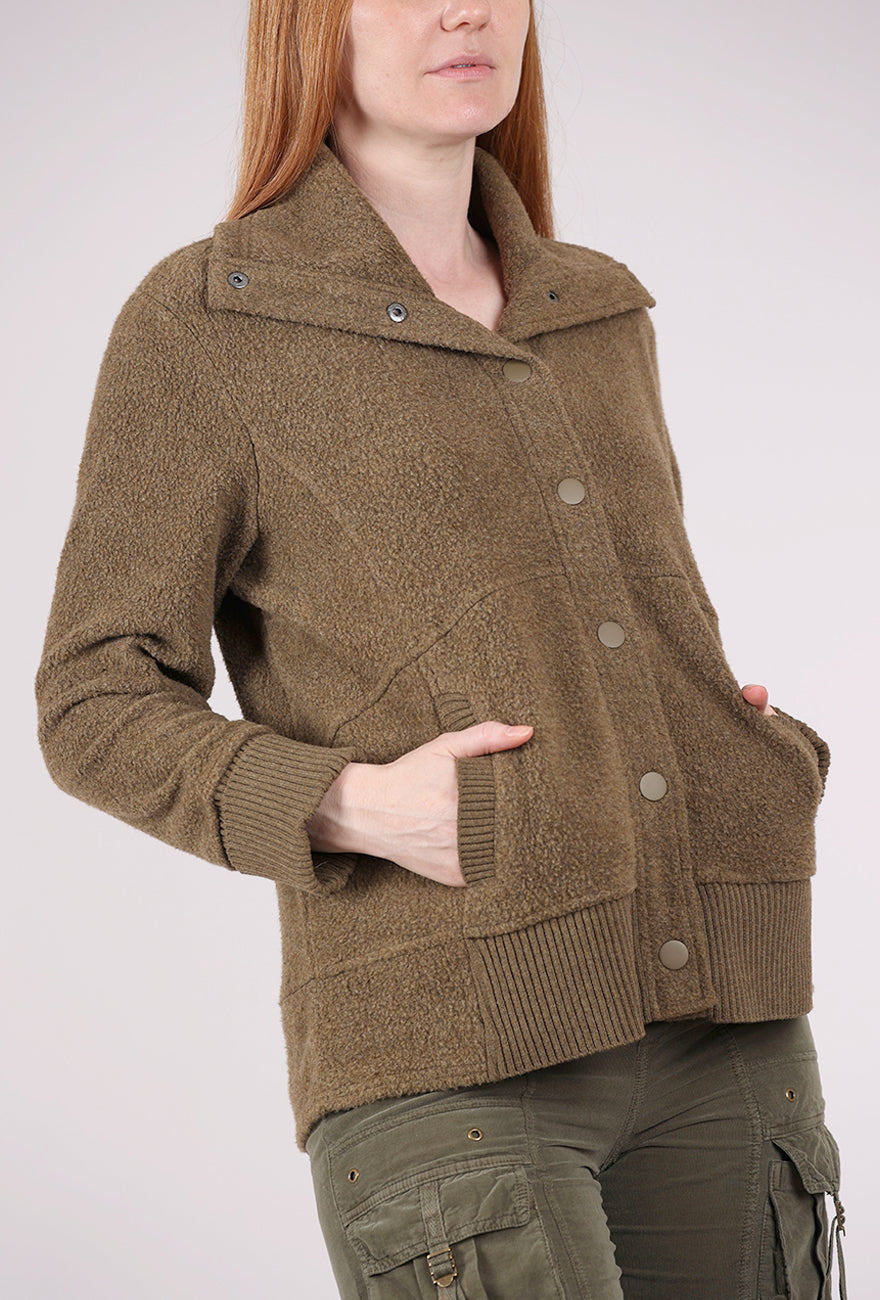 Escape by Habitat Heather Fleece Fireside Snap Jacket, Willow
