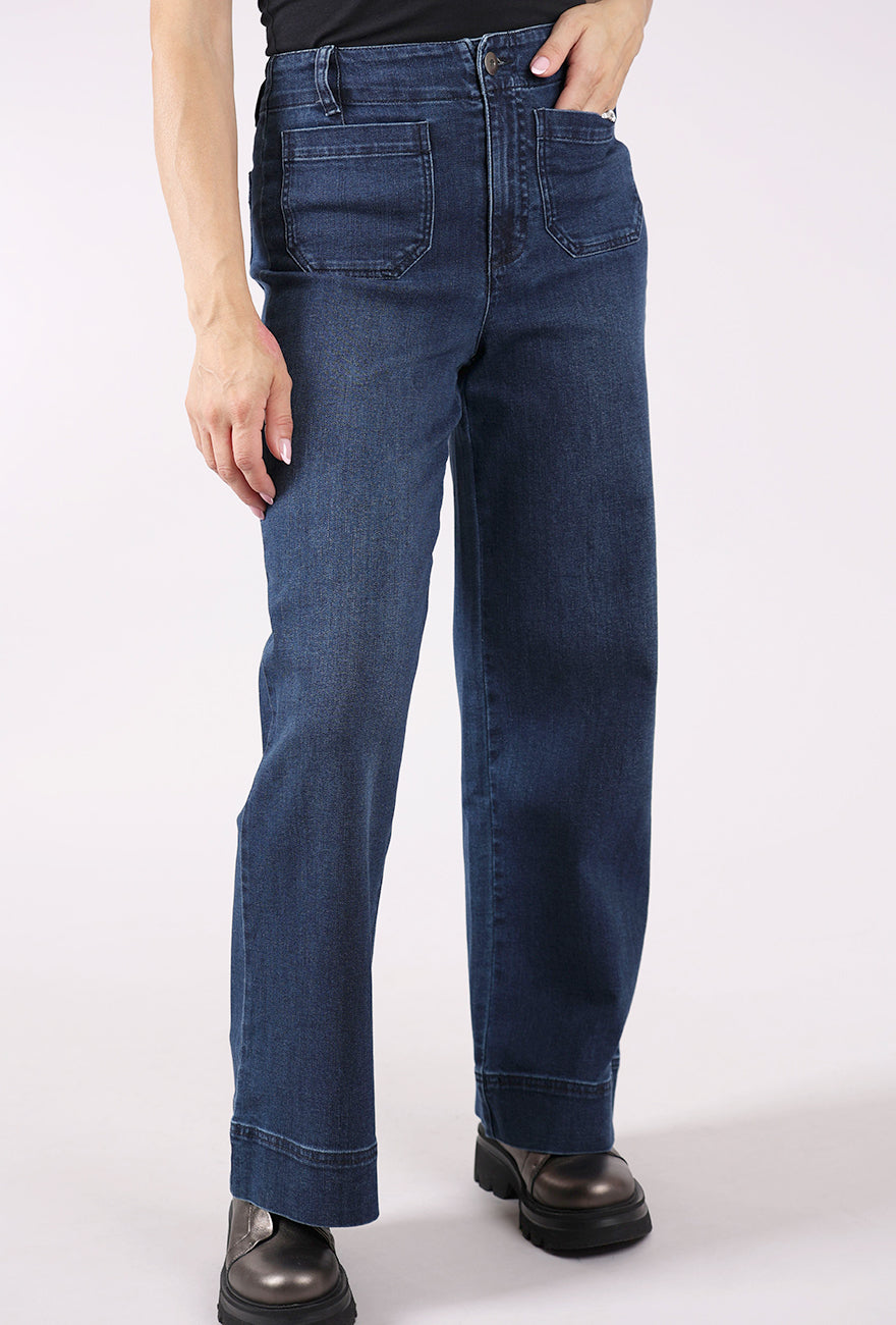 Habitat Stretch Denim Wide Leg Jeans, Dark Denim