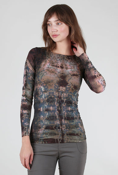 AMB Designs Raw Edge Second Skin Top, Hidden Marble/Chocolate