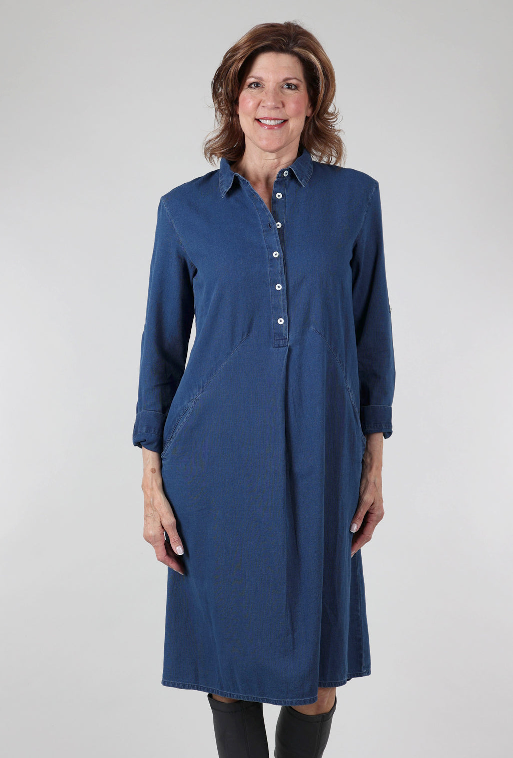 Bibico Alexa Knit Shirtdress, Denim