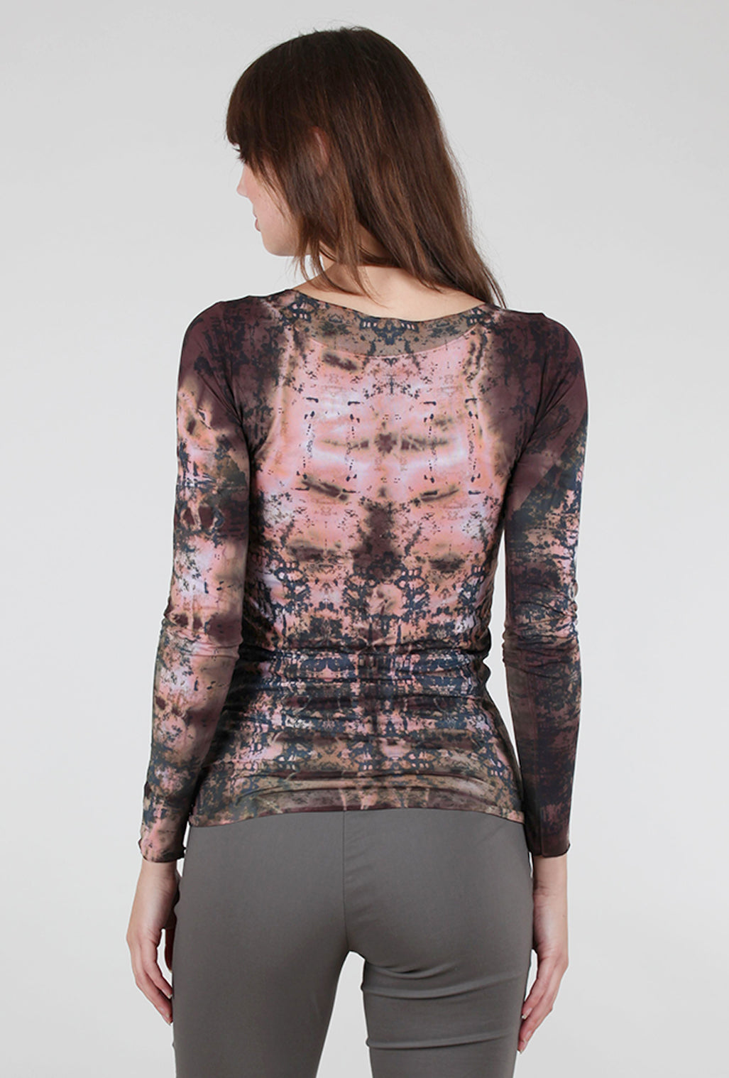 AMB Designs Raw Edge Second Skin Top, Hidden Marble/Chocolate