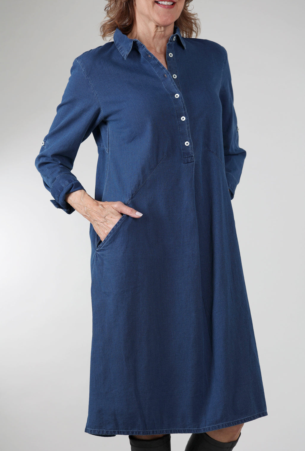 Bibico Alexa Knit Shirtdress, Denim