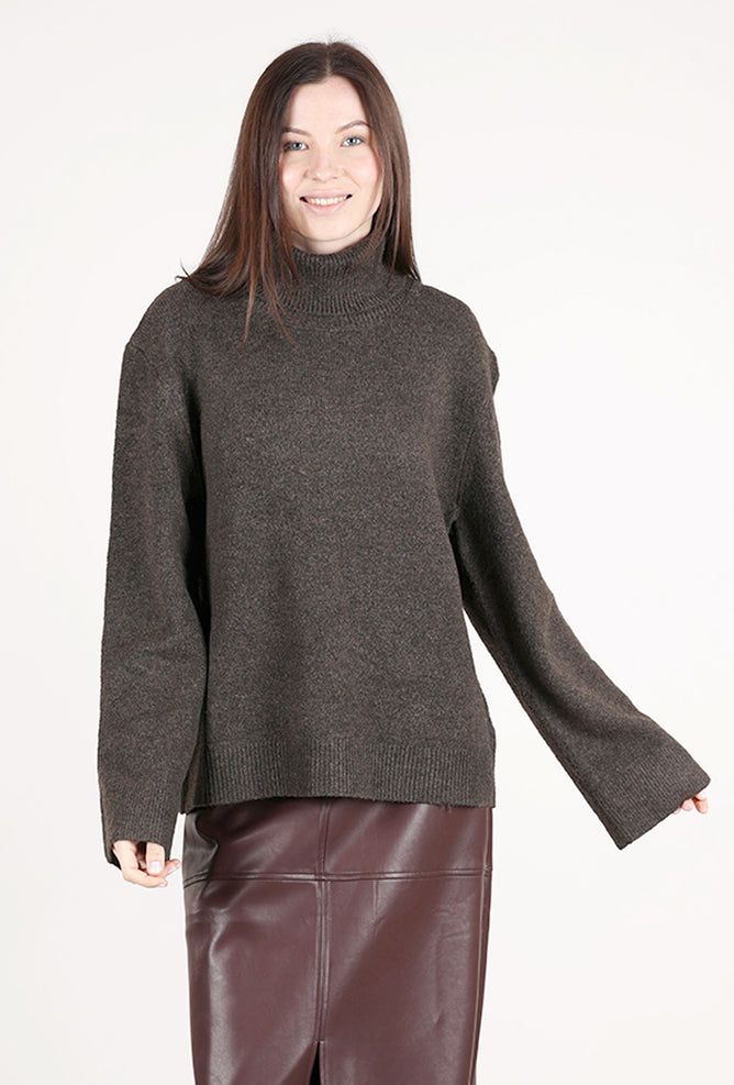 Grade & Gather Slouchy Terri Tneck, Chestnut