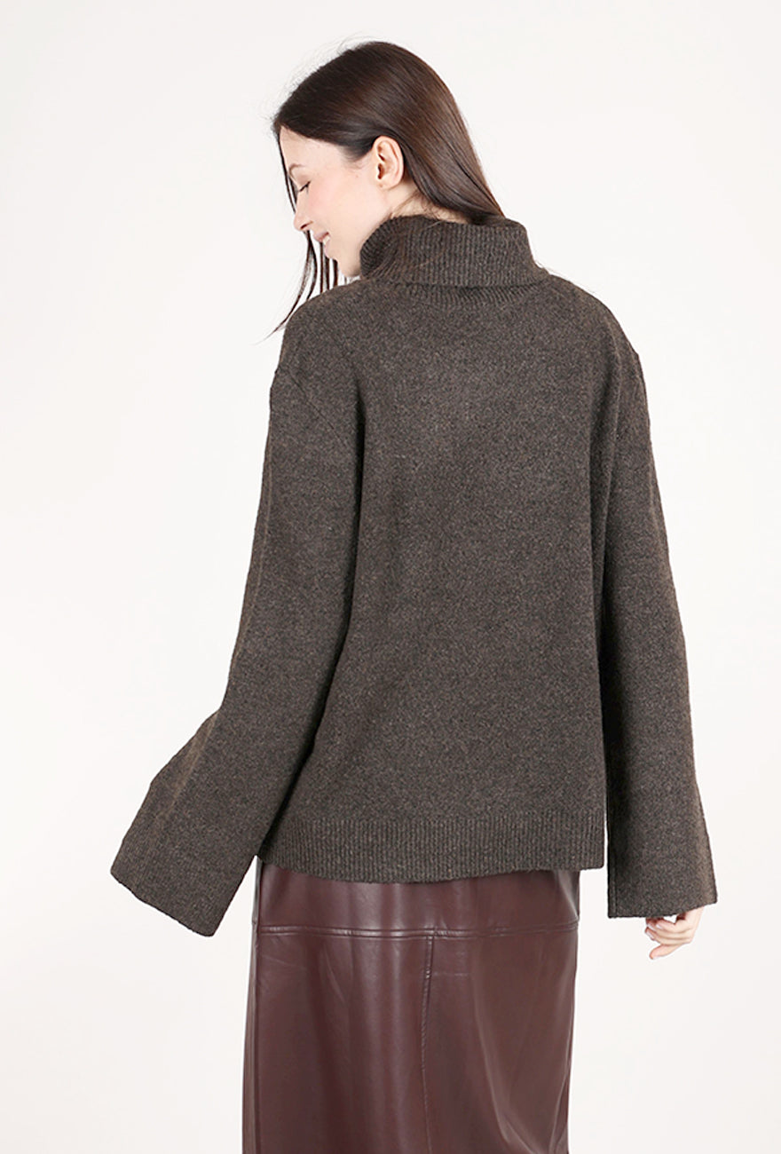 Grade & Gather Slouchy Terri Tneck, Chestnut
