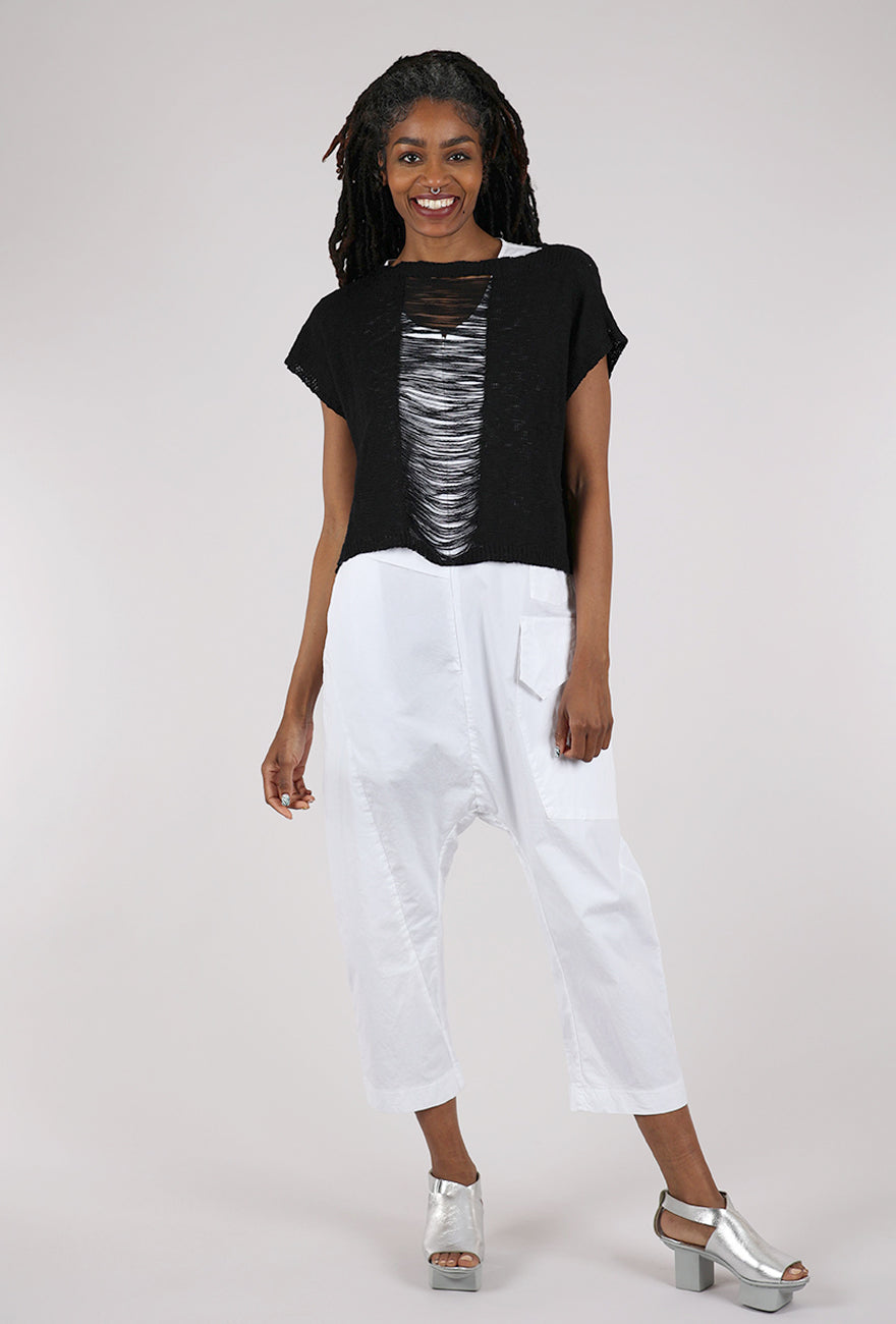 Lotus Eaters Shredded Center Sweater, Black