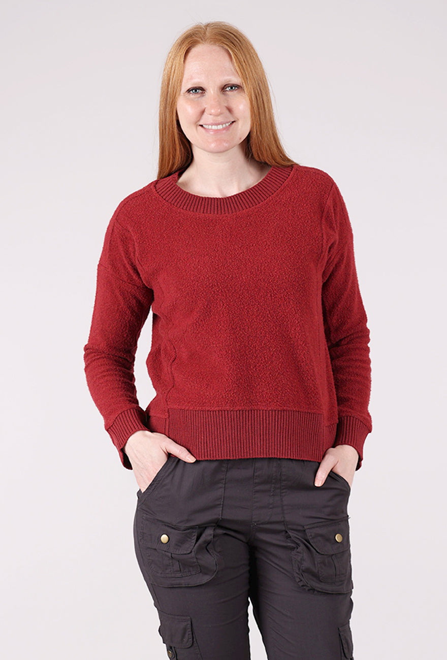 Escape by Habitat Heather Fleece Unwind Pullover, Garnet