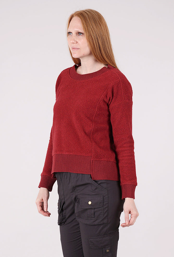 Escape by Habitat Heather Fleece Unwind Pullover, Garnet