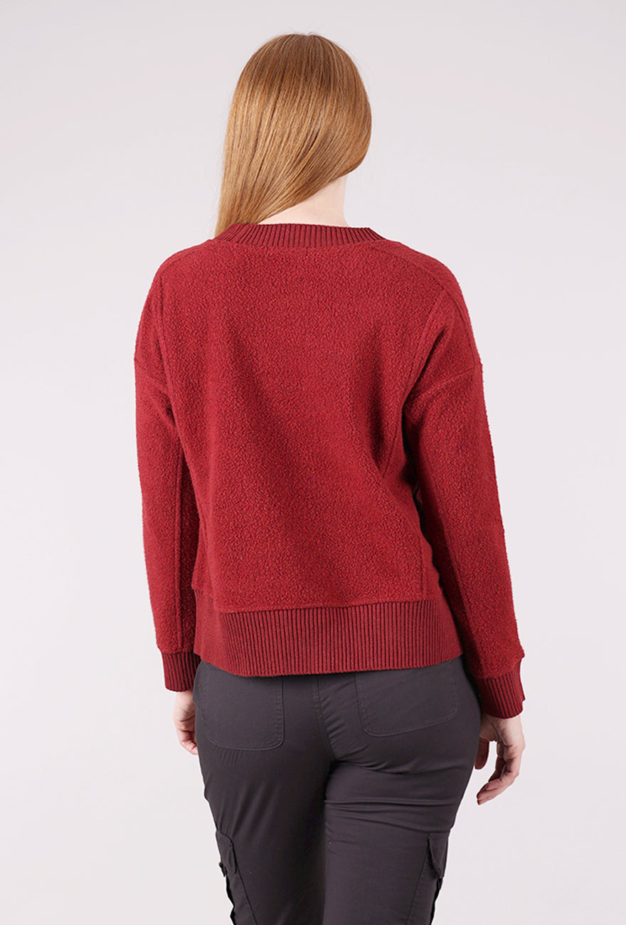 Escape by Habitat Heather Fleece Unwind Pullover, Garnet