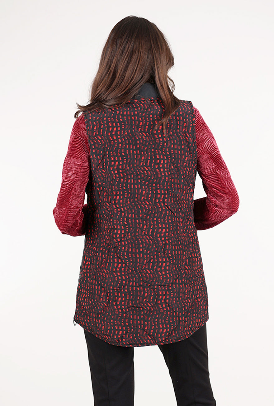 Habitat Reversible Printed Quilt Vest, Wine/Black