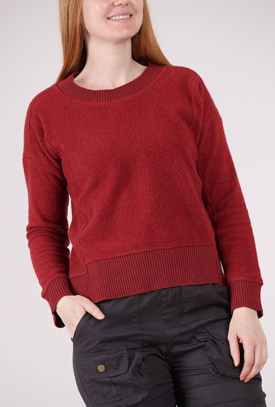 Escape by Habitat Heather Fleece Unwind Pullover, Garnet