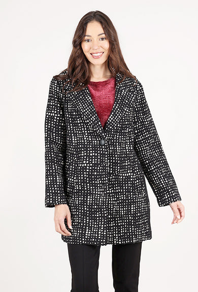 Habitat Autumn Check Paris Car Jacket, Black/Ecru