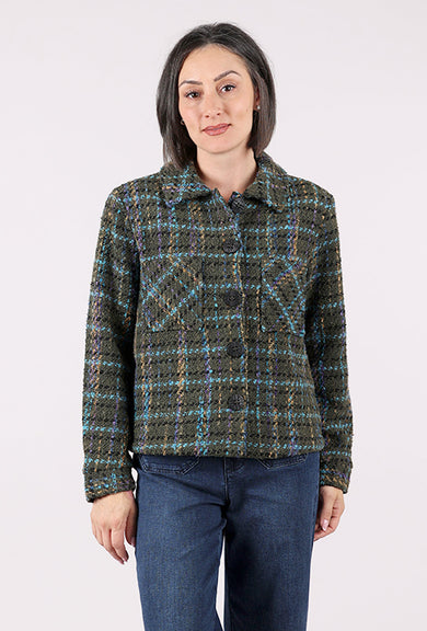 Habitat Confetti Plaid Shacket, Avocado
