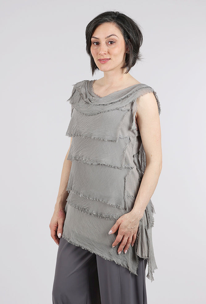 Liabella Tattered Tiers Top, Taupe