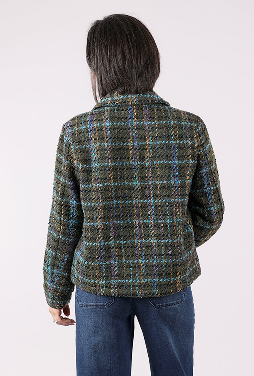 Habitat Confetti Plaid Shacket, Avocado