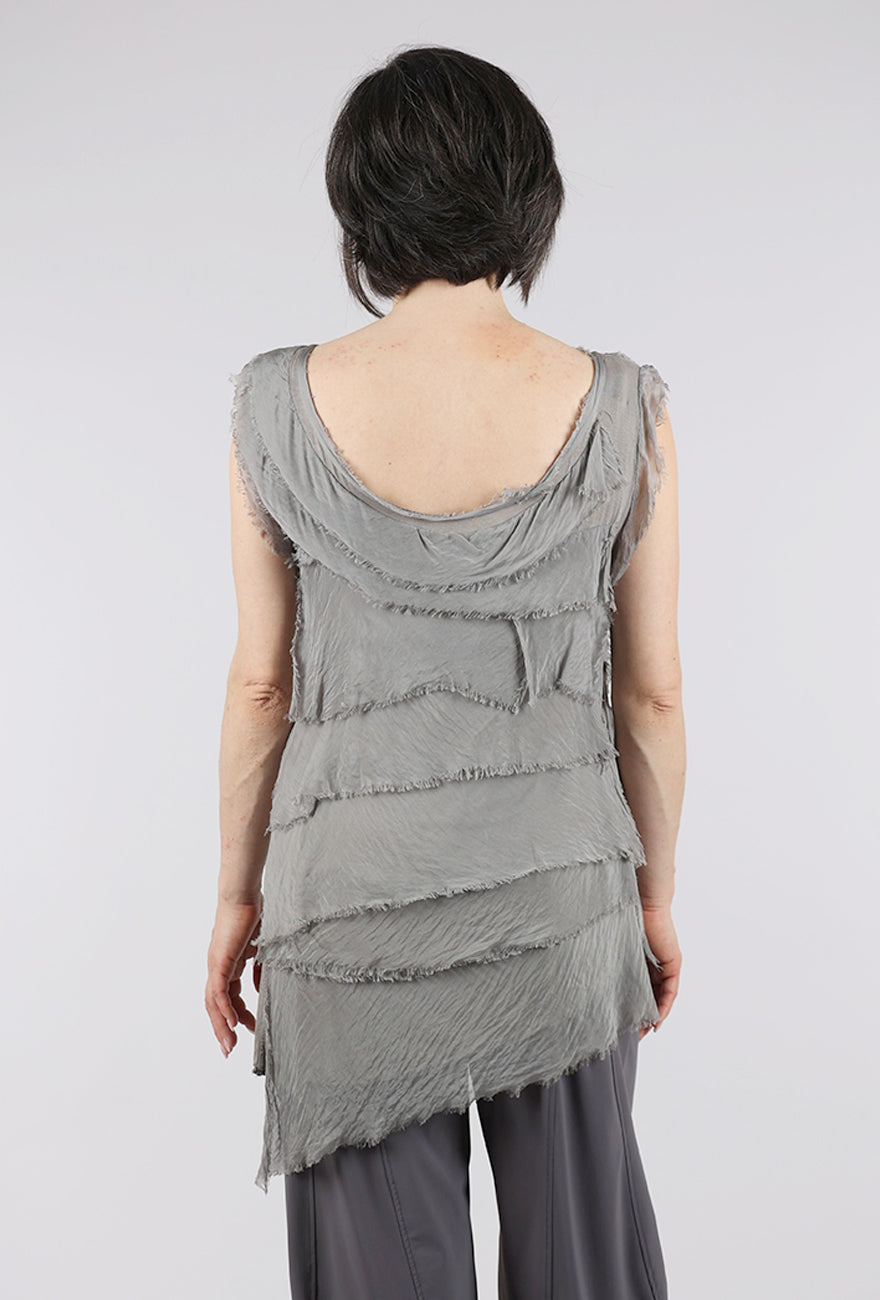 Liabella Tattered Tiers Top, Taupe
