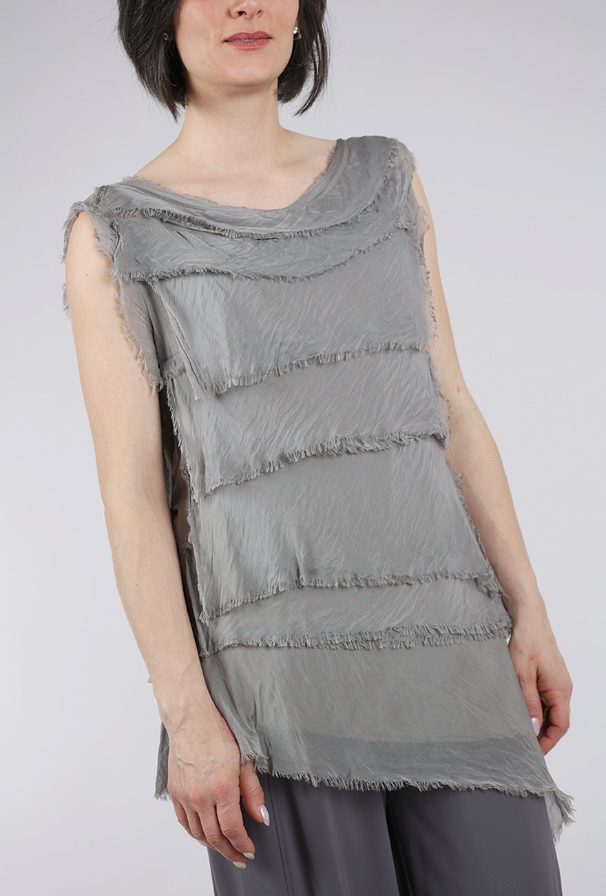 Liabella Tattered Tiers Top, Taupe