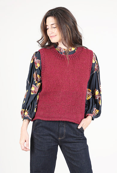 Bibico Heather Knitted Vest, Mulberry