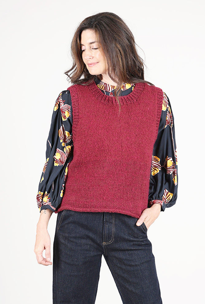 Bibico Heather Knitted Vest, Mulberry