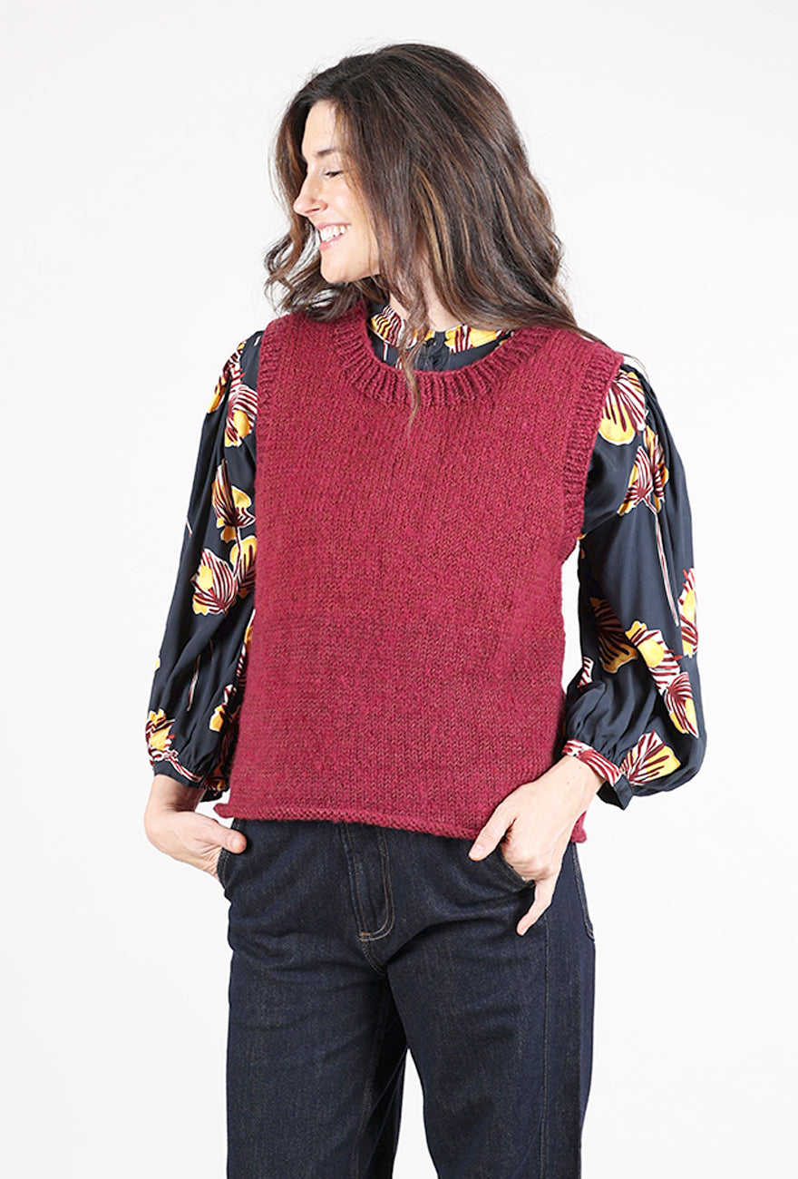 Bibico Heather Knitted Vest, Mulberry