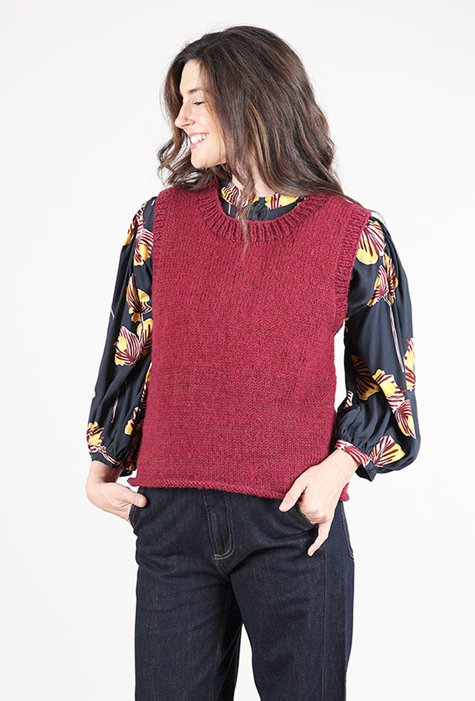 Bibico Heather Knitted Vest, Mulberry