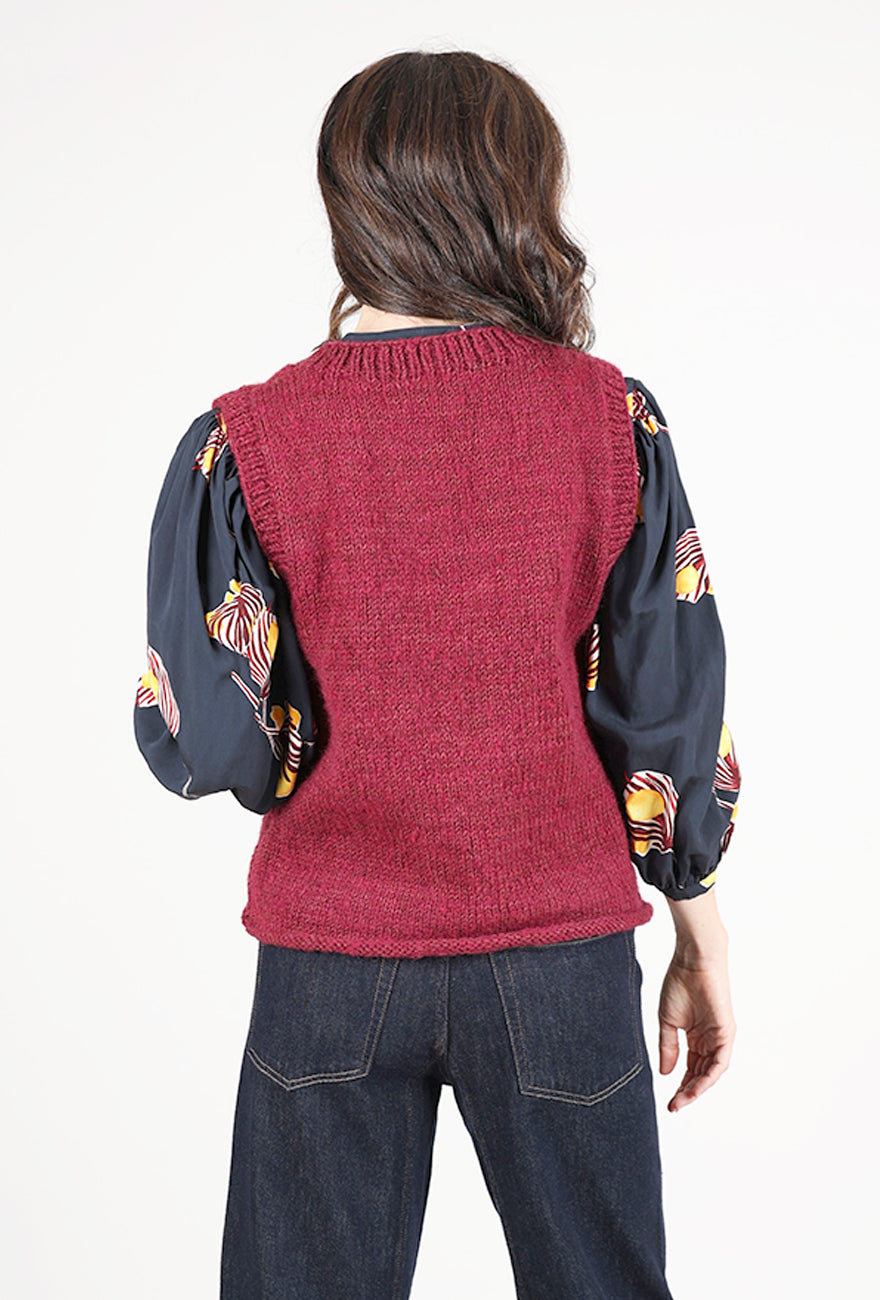 Bibico Heather Knitted Vest, Mulberry