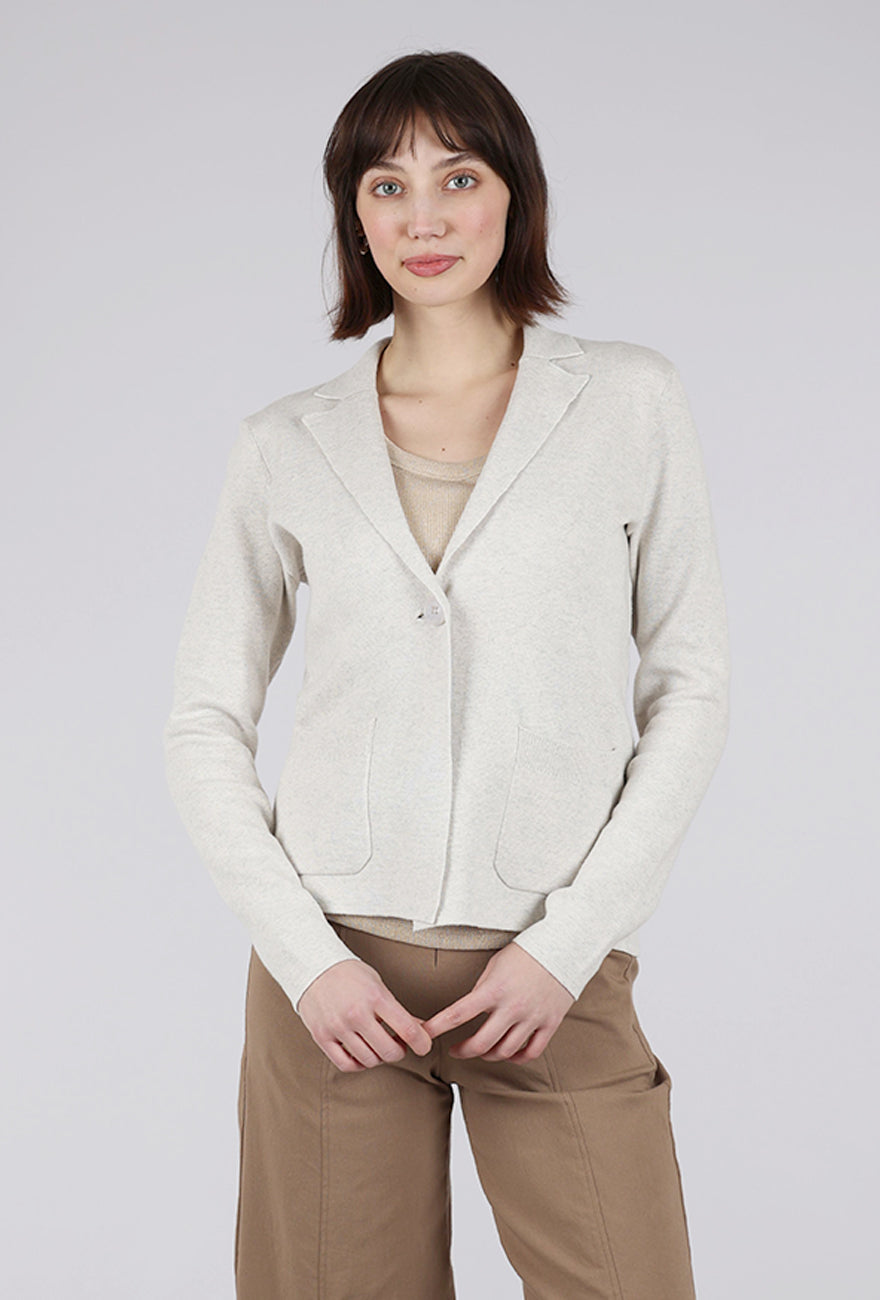 Kinross Cashmere Back Rib Knit Blazer, Champagne