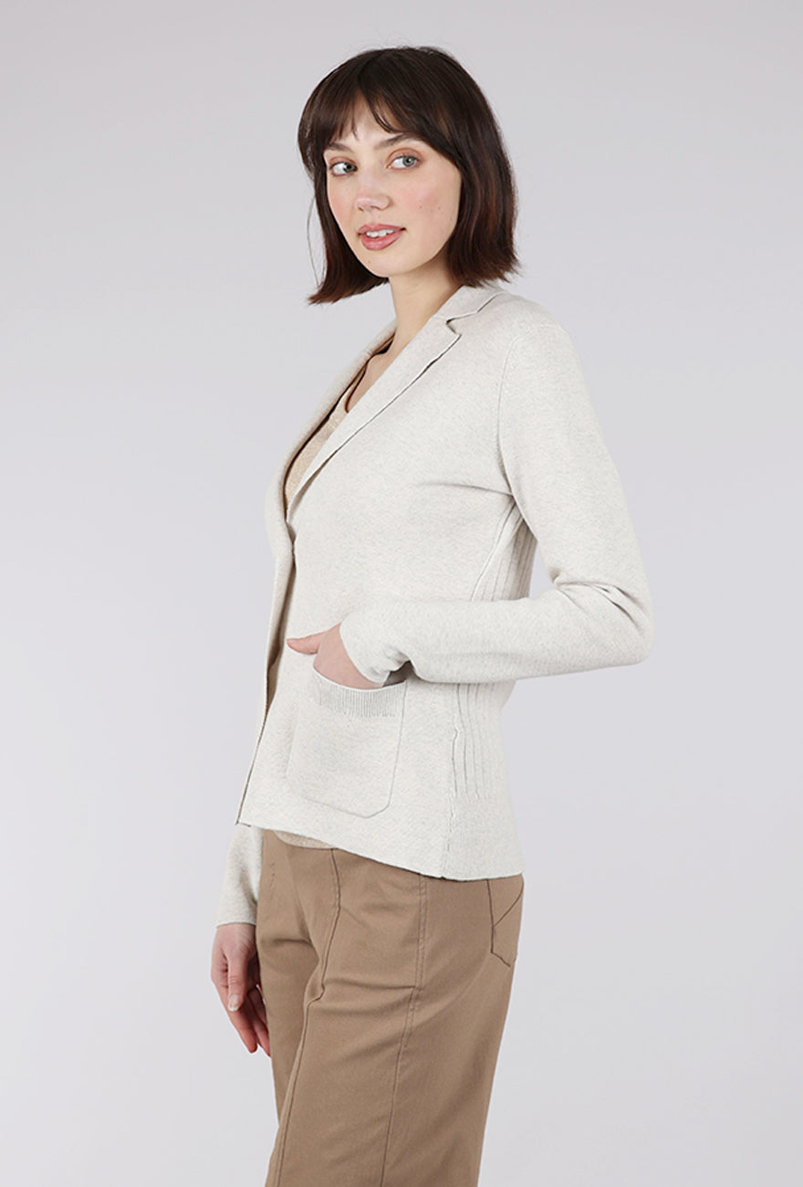 Kinross Cashmere Back Rib Knit Blazer, Champagne