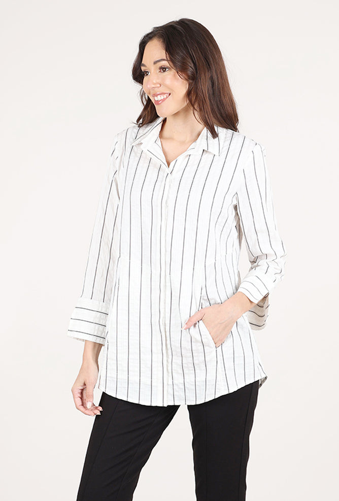 Habitat East Side Stripes Shirt, Winter White