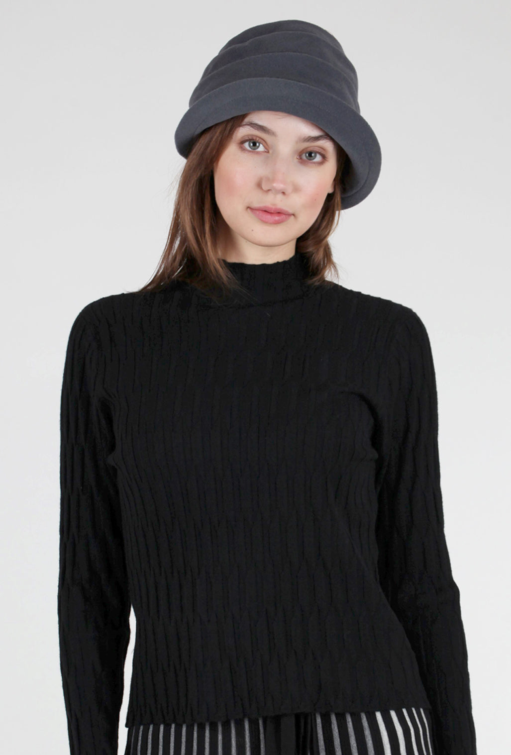 Lillie & Cohoe Wool Classic Cashmere Beatrice Hat, Asphalt