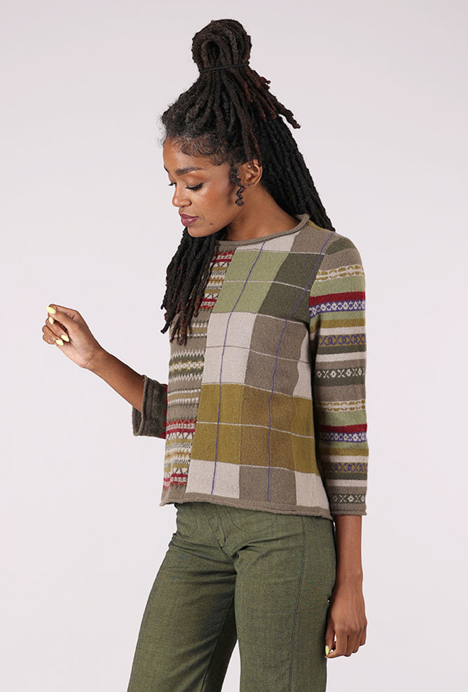 Habitat Winter Whimsy Mixed Pattern Pullover, Truffle