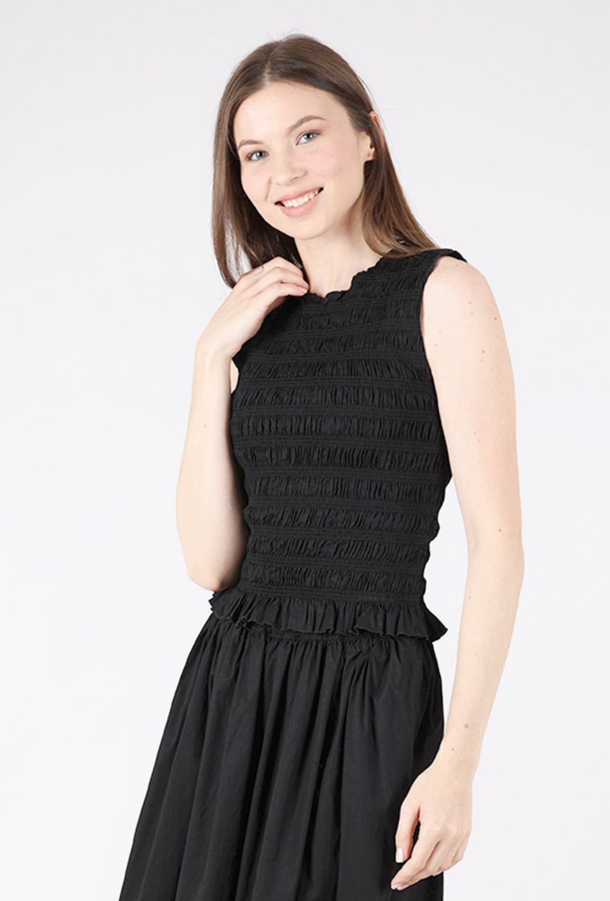 Pistola Phoebe Smocked Tank, Noir