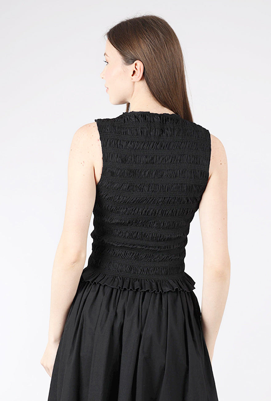 Pistola Phoebe Smocked Tank, Noir