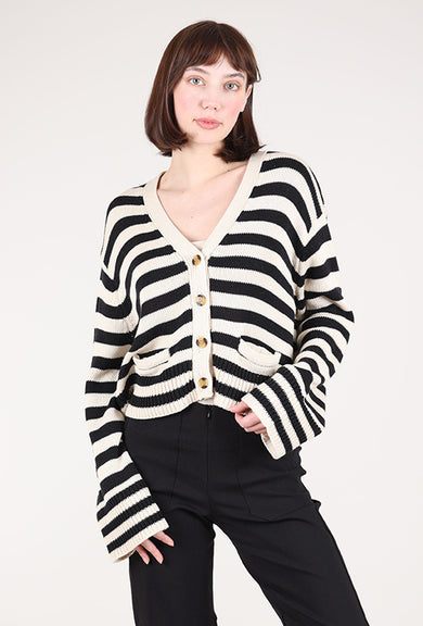 By Together Sydney Stripe Sweater, Ecru/Black