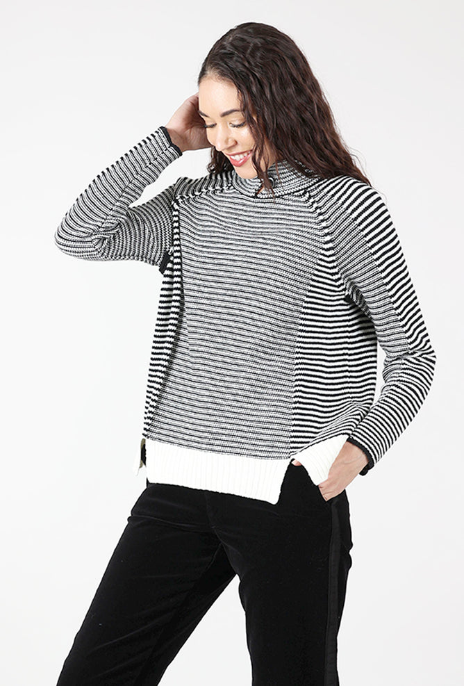 Habitat Yin Yang Stripe Right Pullover, Winter White