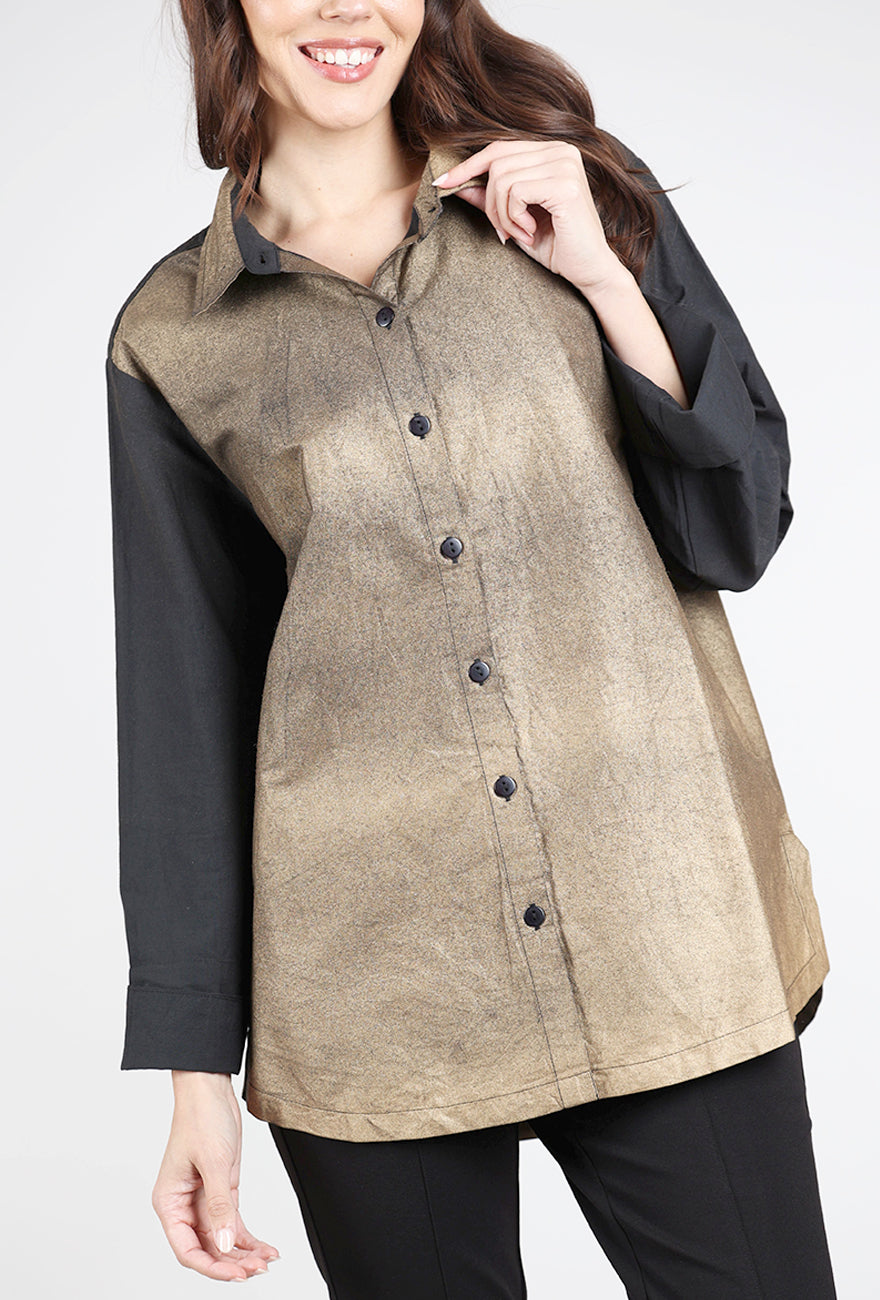 M Square Quinne Shirt, Gold Foil