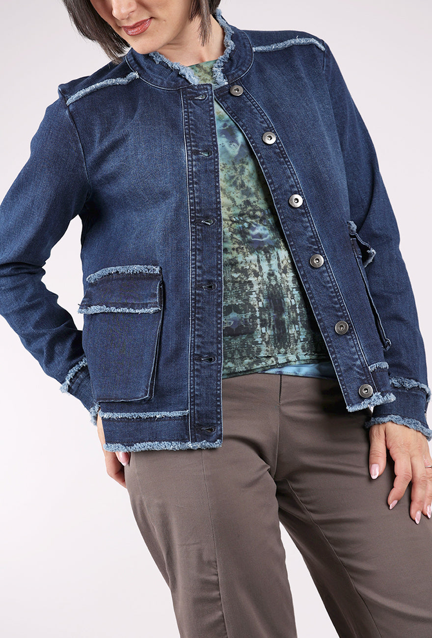 Habitat Stretch Denim Cargo Jacket, Dark Denim
