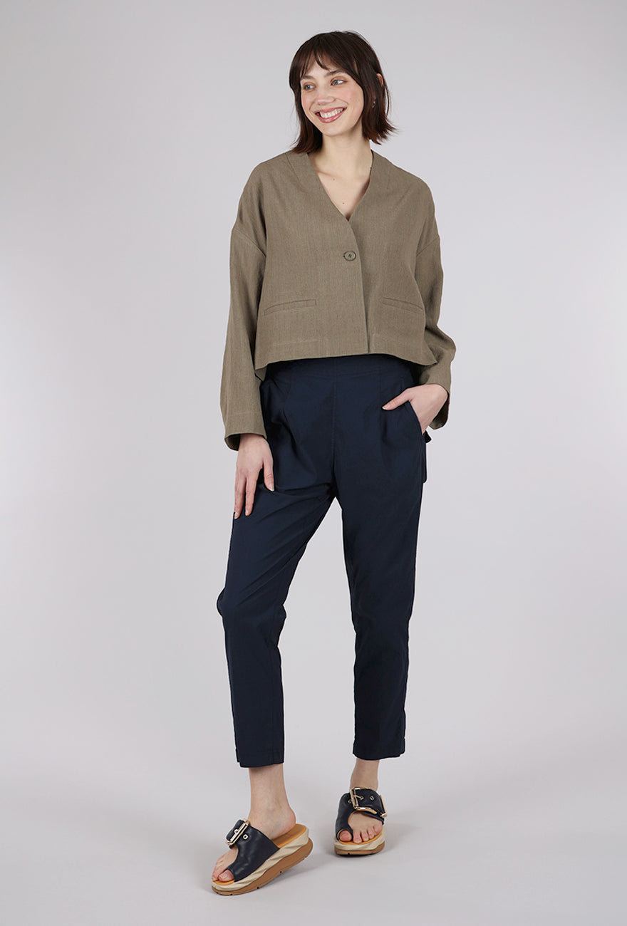 There-Elsewhere Collarless Cropped Blazer, Light Umber