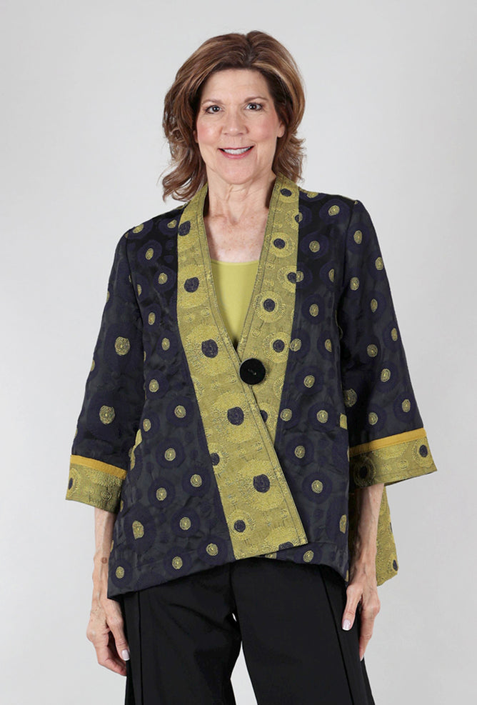 Moonlight Kimono Event Jacket, Navy/Kiwi