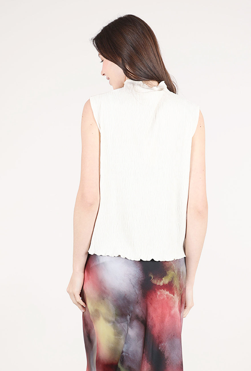Grade & Gather Crinkled Velvet Mock Top, Ivory