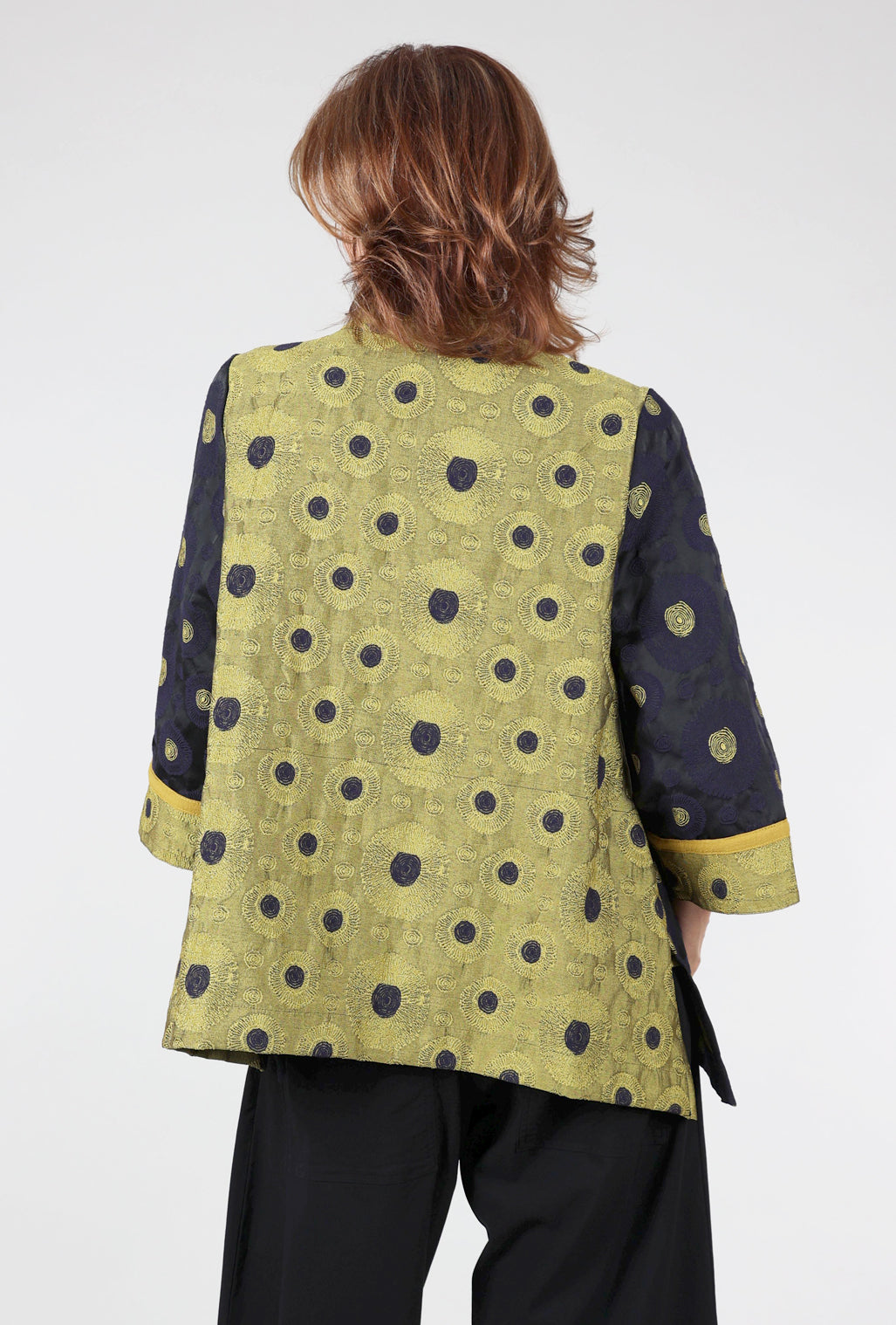 Moonlight Kimono Event Jacket, Navy/Kiwi