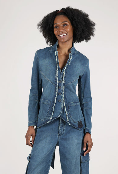 Pluslavie The Bowflare Denim Jacket, Blue