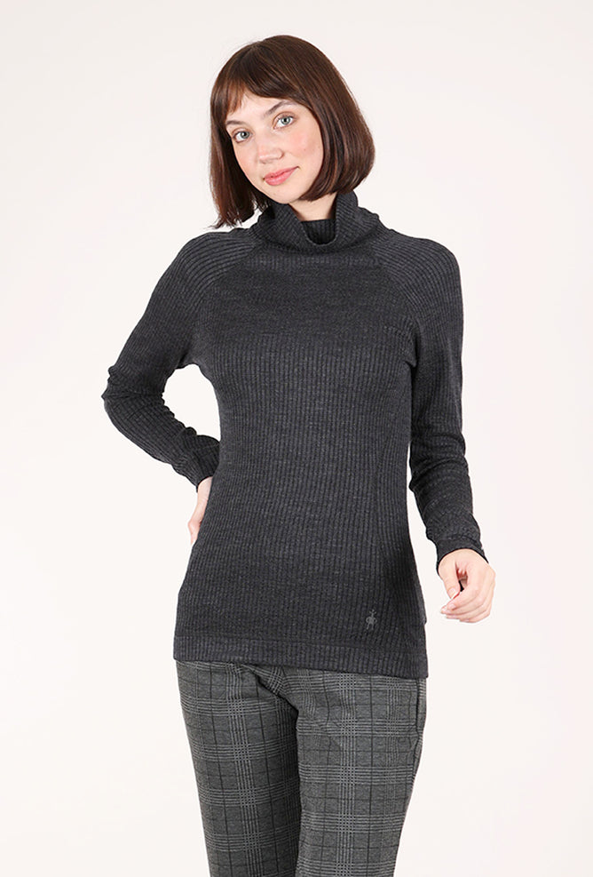 Smartwool Thermal Merino Rib Tneck, Charcoal Heather